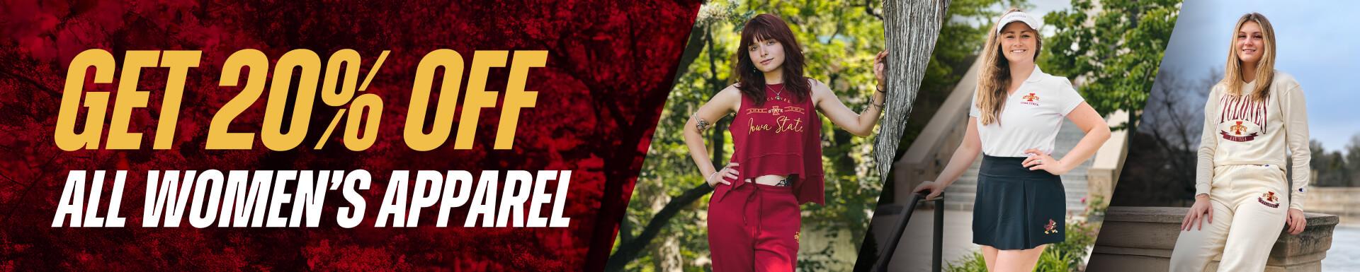 20% OFF All Women's Apparel